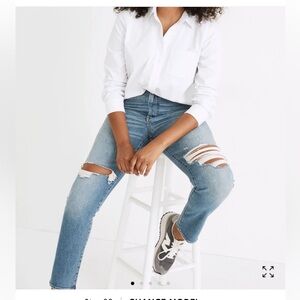 Madewell The Perfect Vintage Distressed Straight Leg Jeans Size 27 Denman Wash